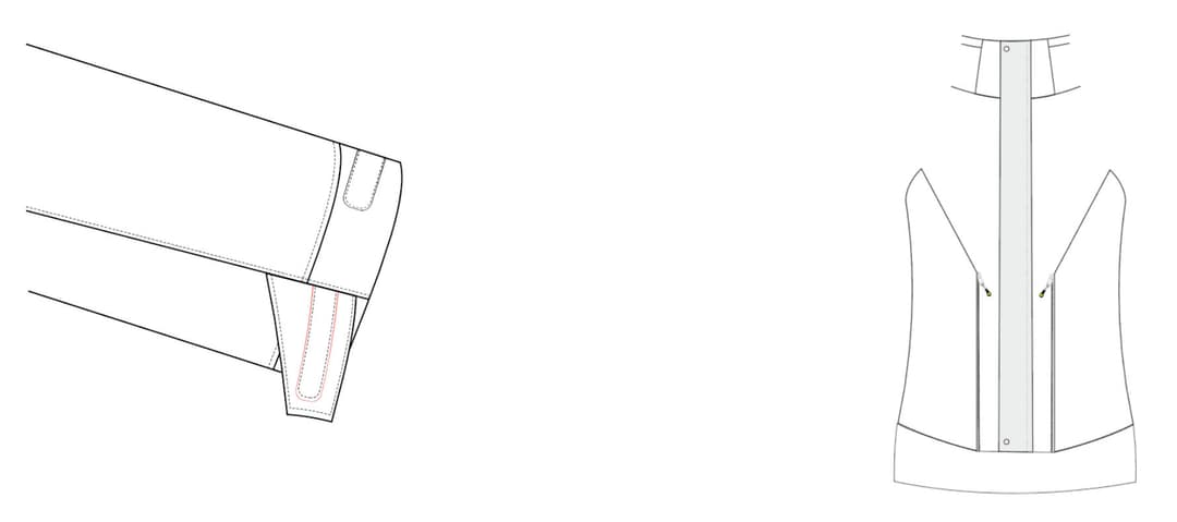 JKT001 Waterproof Jacket Technical Drawing